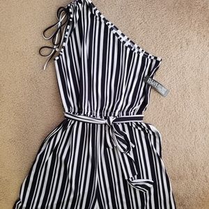 NY&Co Blue & White Striped Romper